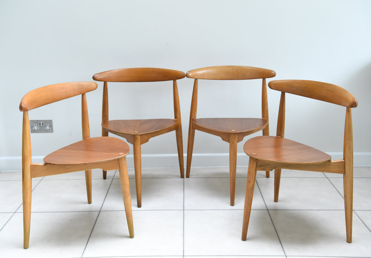 Hans J Wegner 'Heart' Dining Chairs FH4103 by Fritz Hansen Denmark, 1960s
