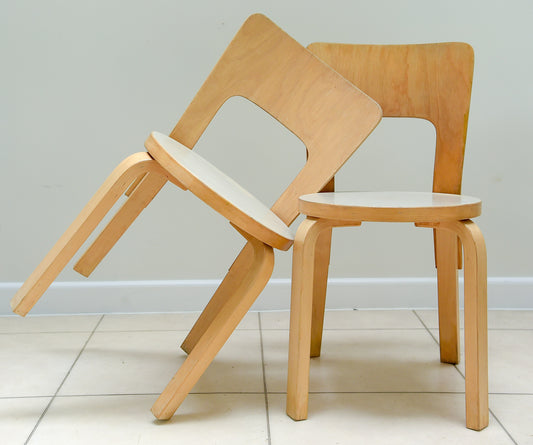 Pair 0f Model 66 Chair By Alvar Aalto For Artek, Finland