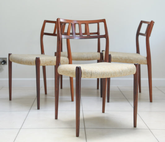 4 X Midcentury Dining Chairs By Niels Moller. Model 79