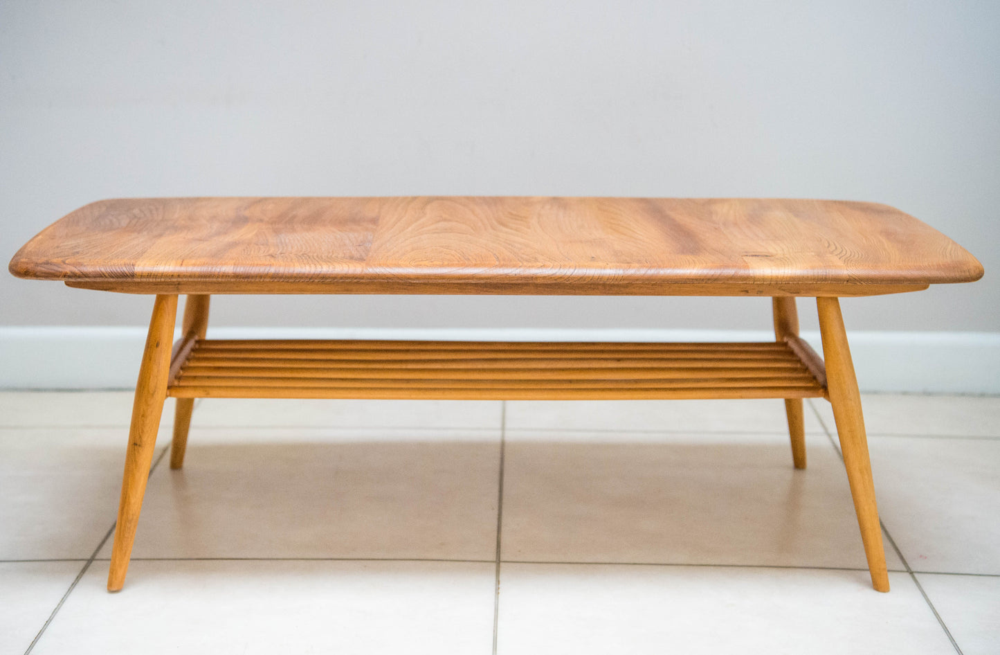 1960s Ercol Windsor Solid Elm And Beech 2 Tier Coffee Table