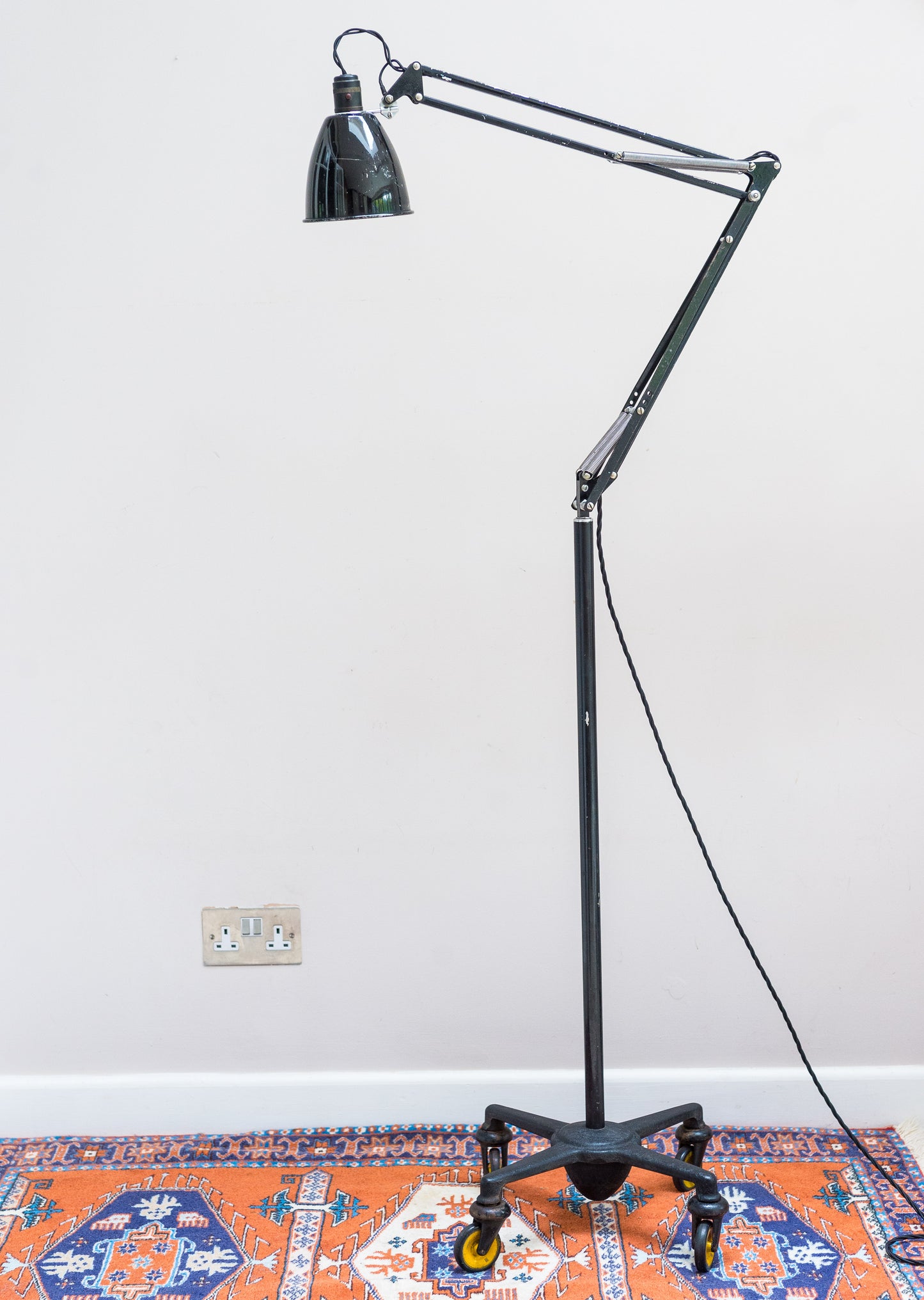 Early Model 1208c Anglepoise Trolley Floor Lamp Manufactured By Herbert Terry & Sons