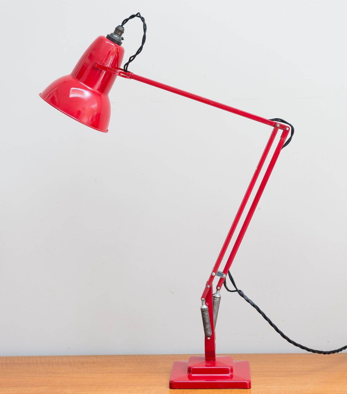 Anglepoise 1227 Desk Lamp Re-Furbished In Red 1950's English