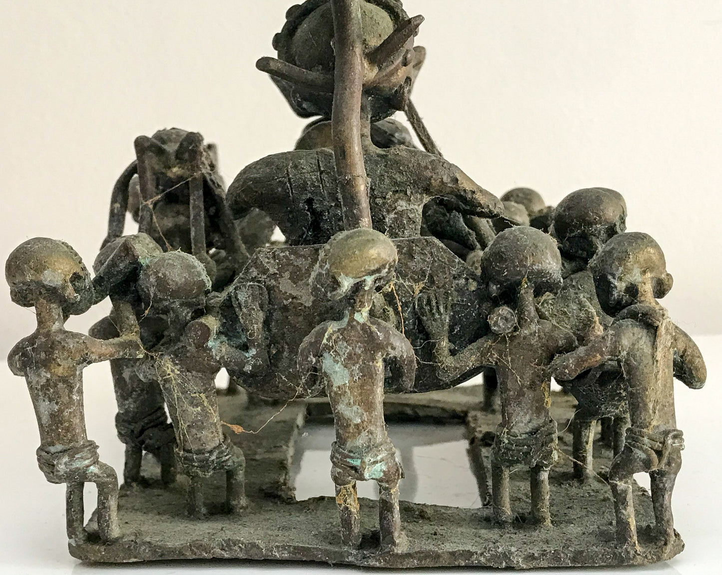 A Superb Antique African Ashanti depicting procession, with sixteen figures and king.