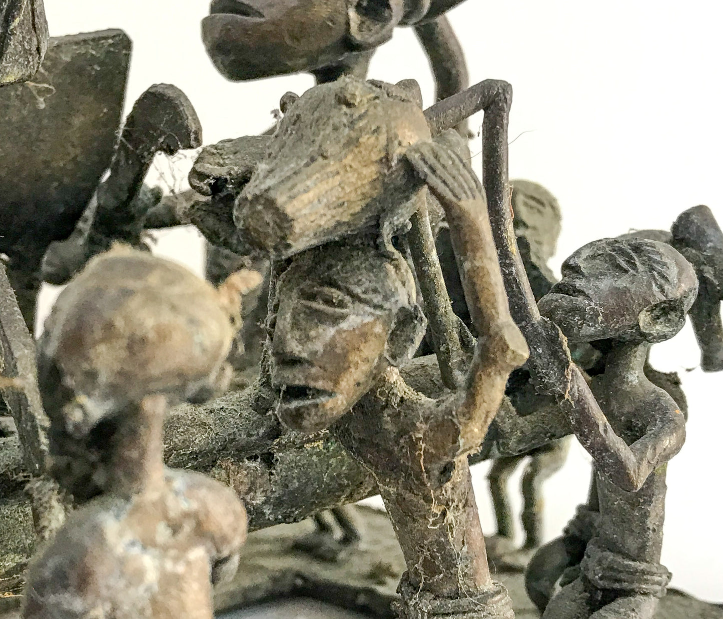 A Superb Antique African Ashanti depicting procession, with sixteen figures and king.