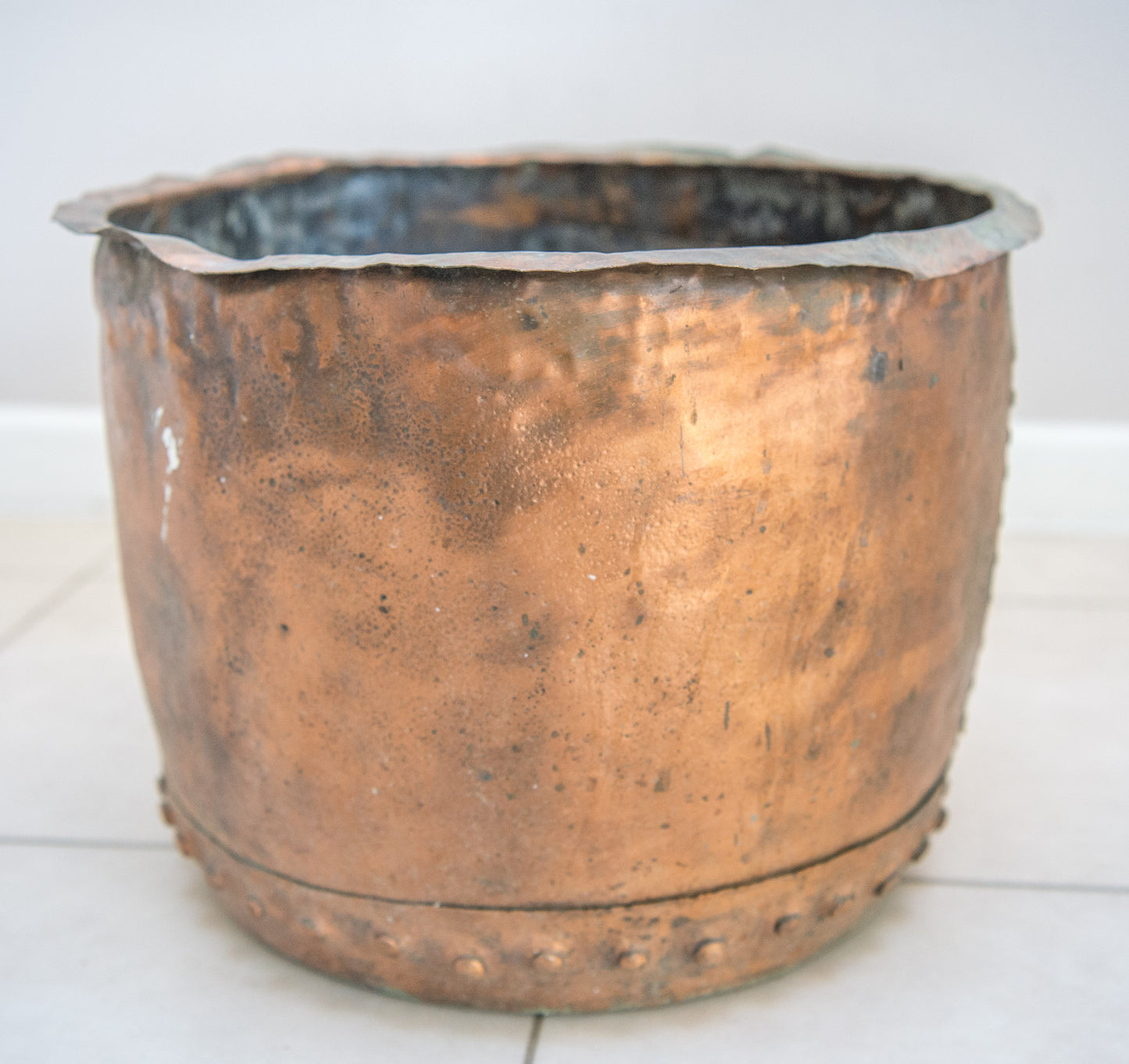 Antique Riveted Copper Cauldron Early 19th Century.English.