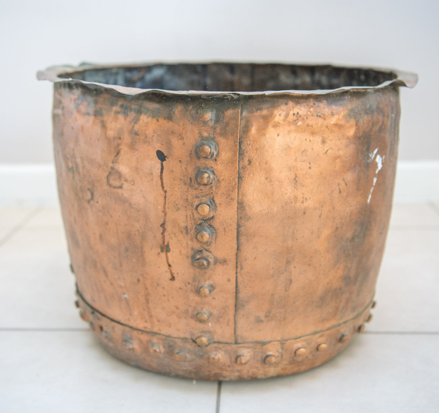 Antique Riveted Copper Cauldron Early 19th Century.English.