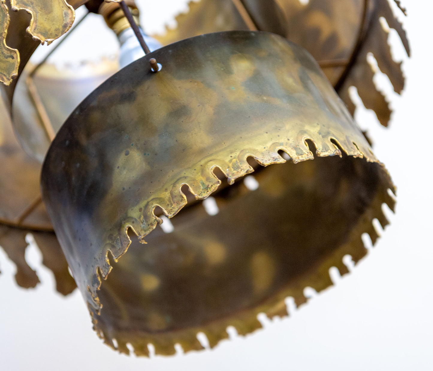 Brutalist Pendant Light Type 6399 In Oxidised Brass By Svend Aage Holm Sørensen