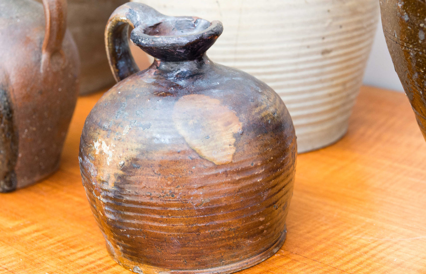 Five Antique Salt Glaze Stoneware Flagon,Jugs