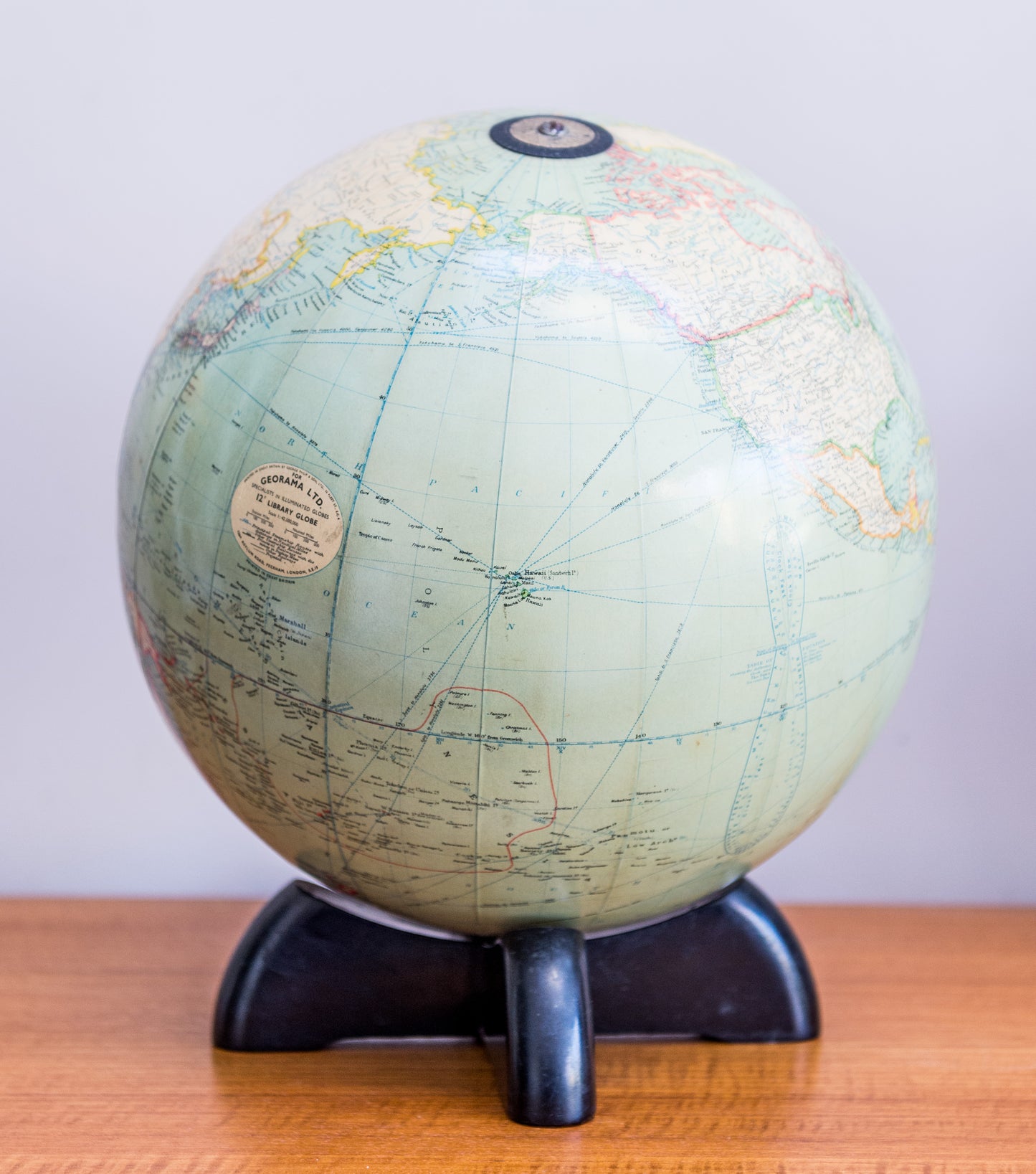 Illuminated Georama 12inch Library Globe By George Philip's & Sons. London England 1930'S
