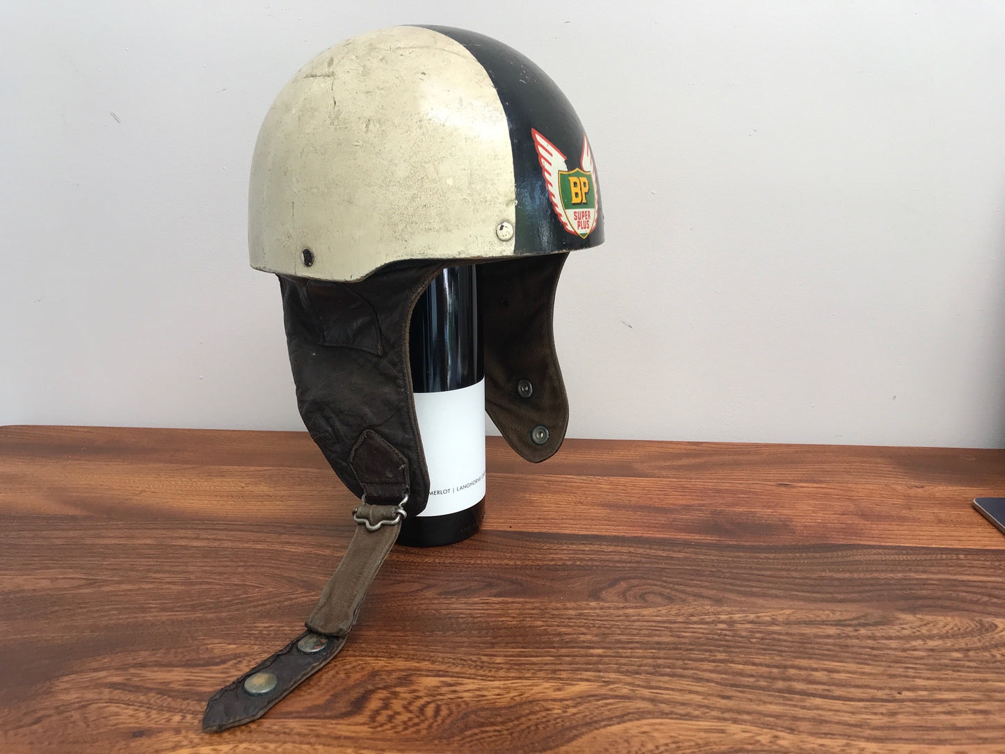 Rare Cromwell Bp Super Plus Vintage Racing Helmet (The Noll ) 1950'S English
