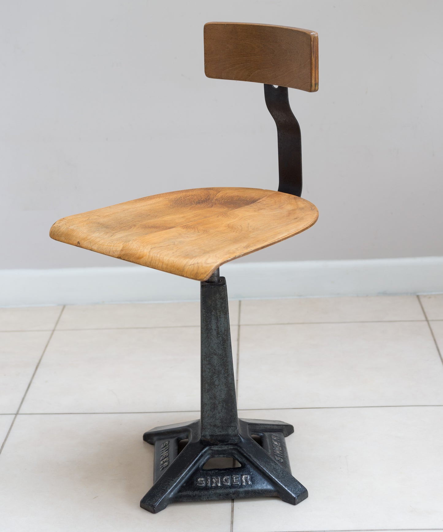 Singer Machinist Or Work Stool/Chair. 1930s English