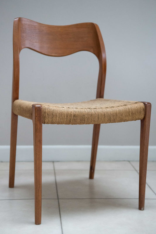A Rare Teak Model 71 Dining Chairs By Niels Otto Møller For J.L. Møllers, 1950s Made Under License In Holland